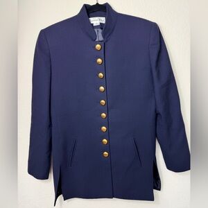 Christian Dior Navy Military Blazer Gold Buttons | Size 6